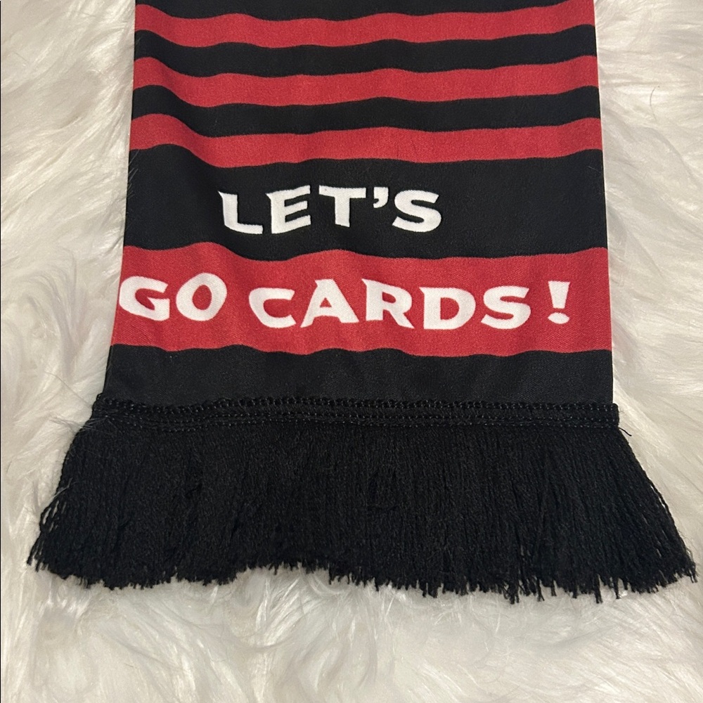 Arizona Cardinals Black & Red Graphic Scarf “LET’S GO CARDS!” “RISE UP RED SEA!” - Picture 8 of 9